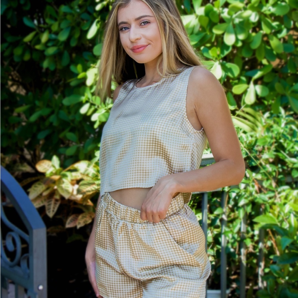 Mustard Gingham Women's Set